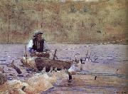 Winslow Homer Anglers on the boat painting